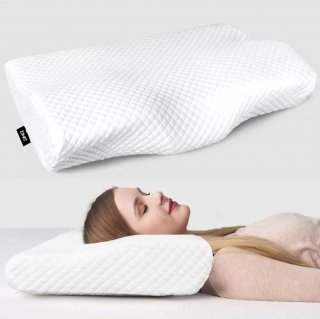 Relax Sleep Quality Ensured Ergonomic Orthopedic Sleeping Neck Contoured Support Memory Foam Pillow