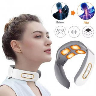 Neck Massage 4D Electric Smart EMS Heating Function Vibration Pulse Infrared Physiotherapy Neck Pain Massage