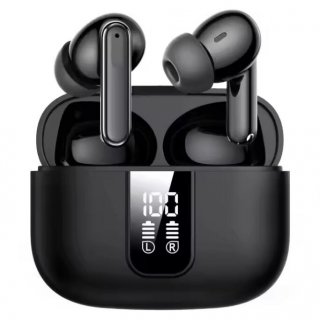 T21 Wireless Earbuds, 5.3 Bluetooth Headphone, Sem in Ear with Dual Mic Noise Cancelling, IPX8 Waterproof, 44H Playback Stereo Sound with Power Display Wireless Charging Case Black