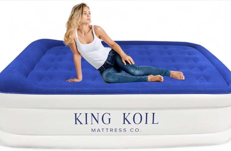 Amazon Best Sellers in Exercise & Fitness, Sports – Only $123 Pillow Top Plush Queen Air Mattress With Built-in High-Speed Pump Best For Home, Camping, Guests, 20″ Queen Size Luxury Double Airbed Adjustable Blow Up Mattress, Waterproof, 1-Year Warranty – Most popular products based on Amazon sales.