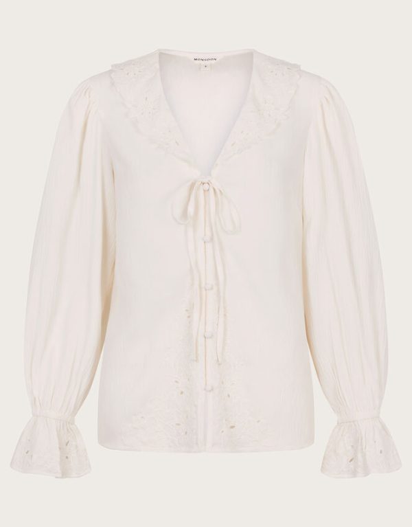 Monsoon Clare Cutwork Blouse Ivory - Image 5