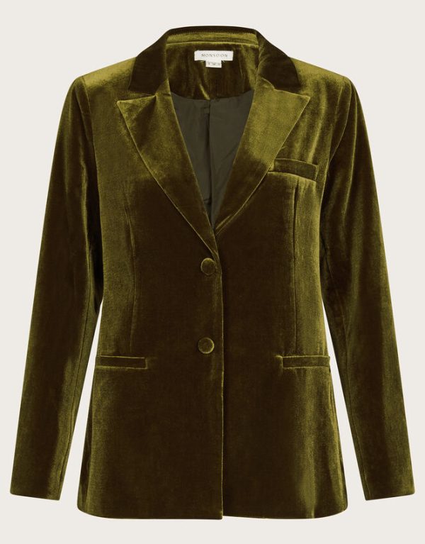 Monsoon Vicky Velvet JacketGreen - Image 6