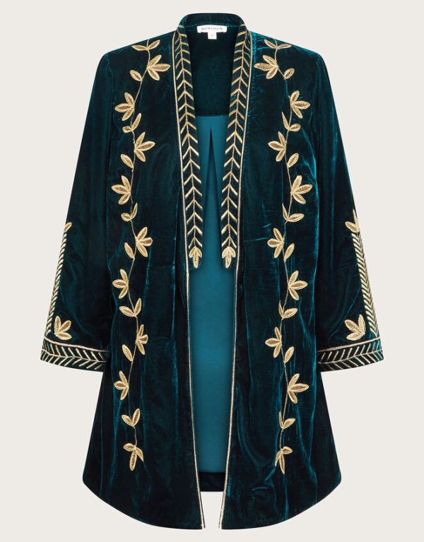 Monsoon Fiona Embroidered Velvet Jacket - Image 5