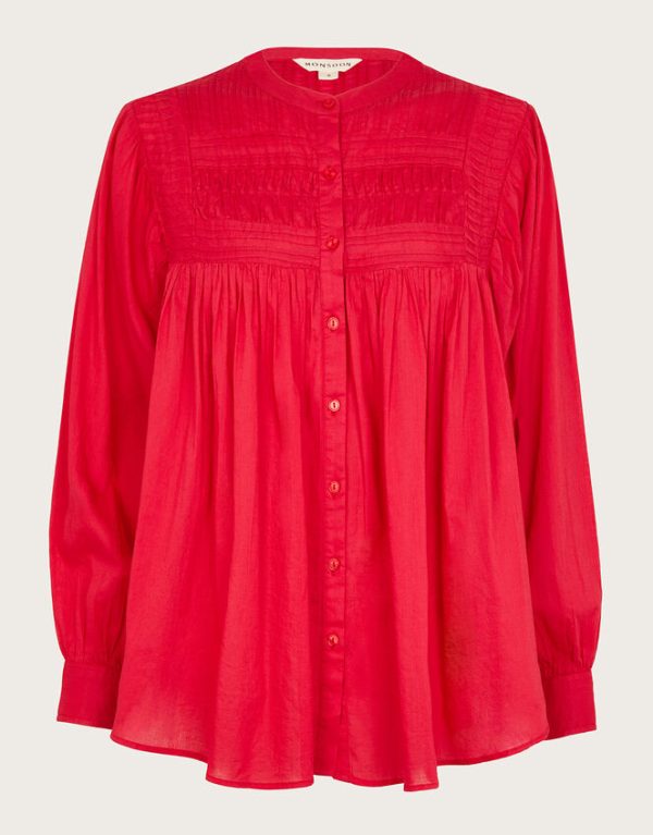 Monsoon Dahlia Pintuck Oversized Shirt Pink - Image 5