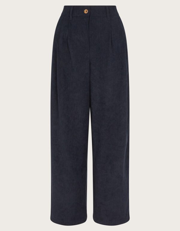 Monsoon Samira Corduroy Wide Leg Trousers Blue - Image 6