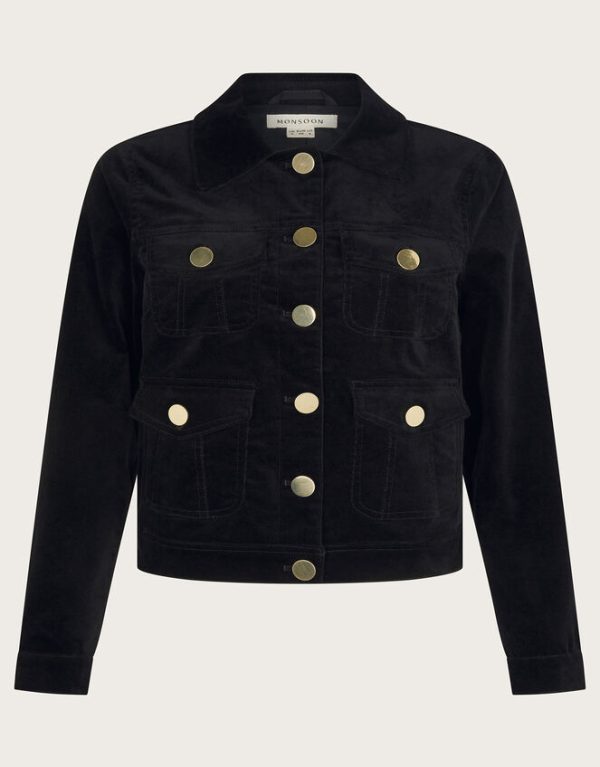 Monsoon Oriana Four-Pocket Crop Jacket Black - Image 5