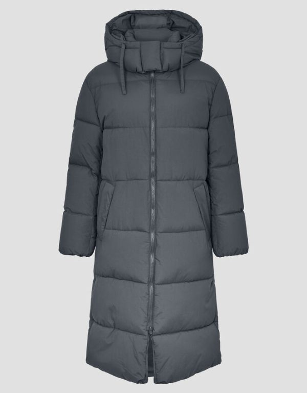 Monsoon Lissy Long Hooded Puffer Coat Grey - Image 5