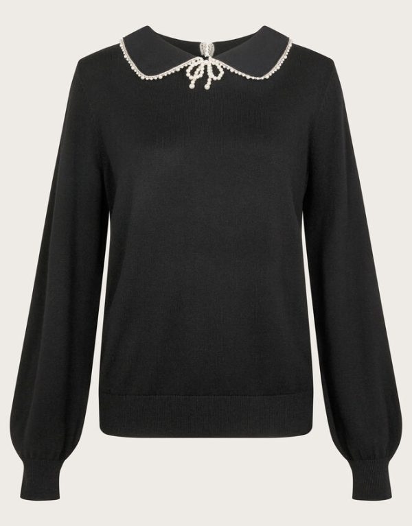 Monsoon Clara Collar Jumper Black - Image 5