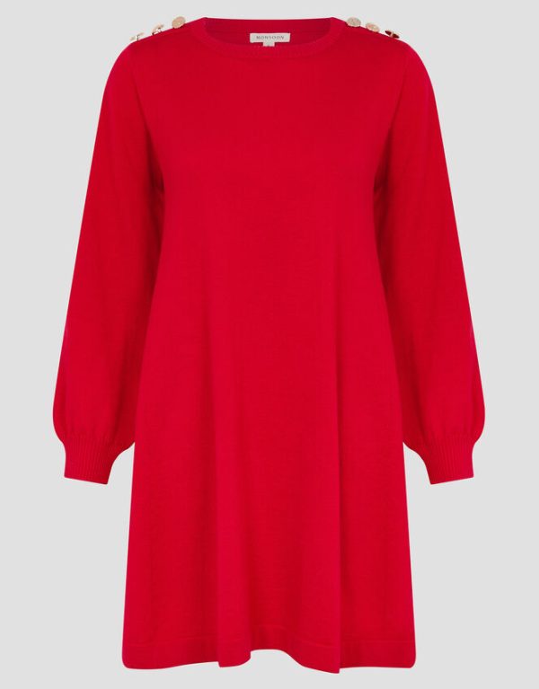 Monsoon Susie Mini Jumper Dress Red - Image 6