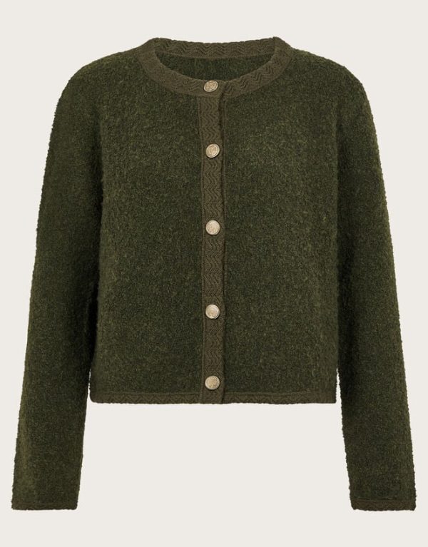 Monsoon Bevan Boucle Cardigan Green - Image 5