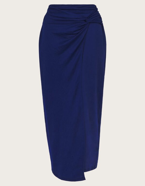 Monsoon Winnie Wrap Midi Skirt Blue - Image 6