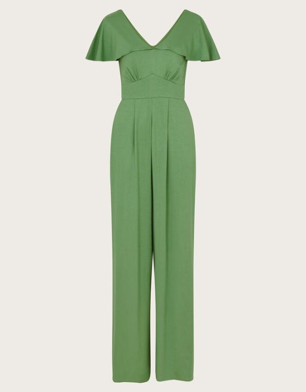 Monsoon Ronda Ruffle Jersey Jumpsuit Green - Image 6