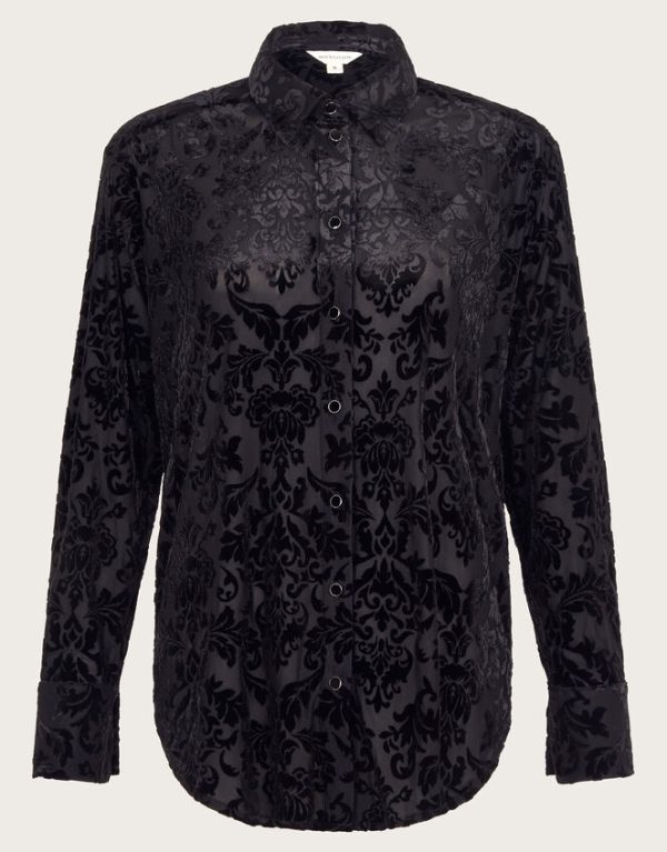 Monsoon Dee Devore Shirt Black - Image 5