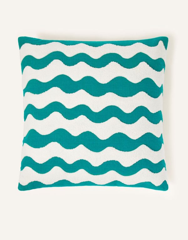 Monsoon Wave Print Square Cushion