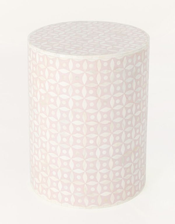 Monsoon Patterned Cylinder Bedside Table - Image 2