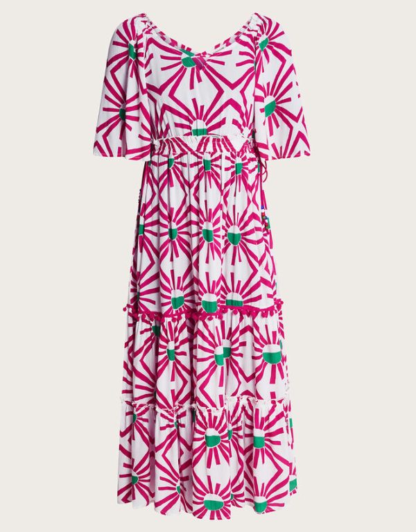 Monsoon Zamora Geometric Sun Dress Pink - Image 5