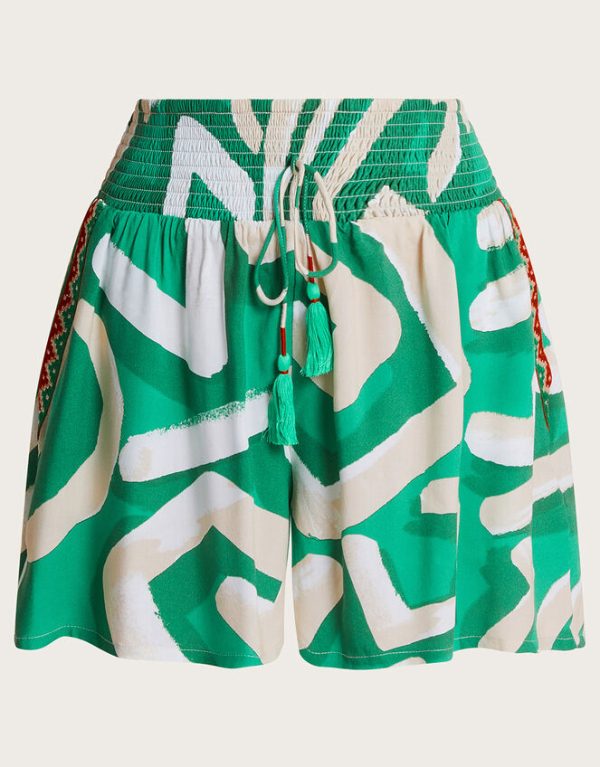 Monsoon Posy Print Shorts Green - Image 5