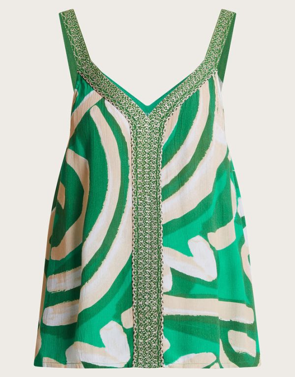 Monsoon Posy Print Cami Green - Image 5