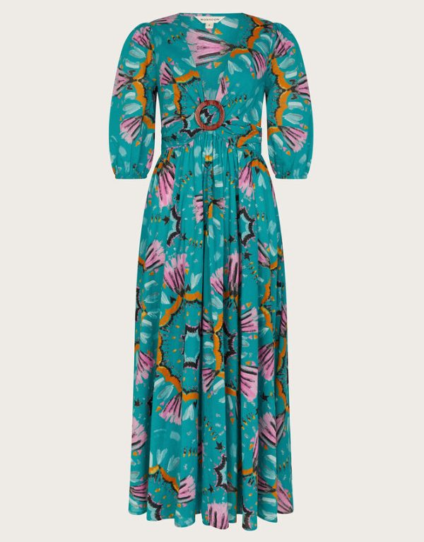 Monsoon Allegra Ring Dress Teal - Image 5