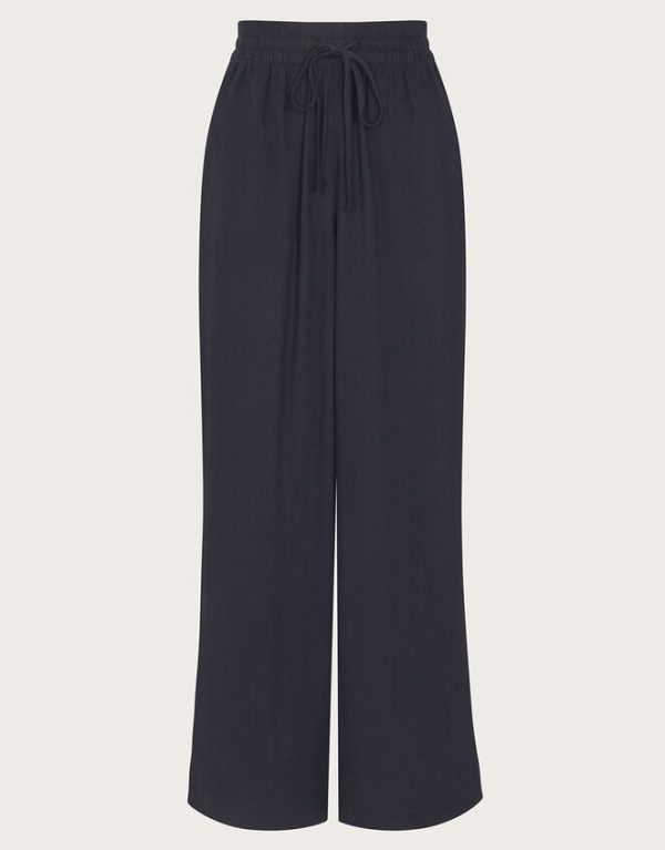 Monsoon Lana Wide Leg Trousers Black - Image 5