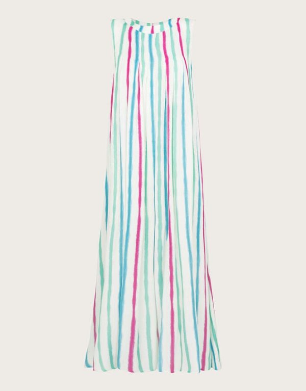 Monsoon Sally Stripe Dress Ivory - Image 5