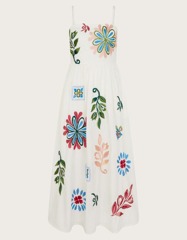 Monsoon Polly Embroidered Dress White - Image 6