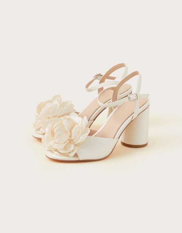 Monsoon Corsage Bridal Heel Sandals Ivory - Image 2