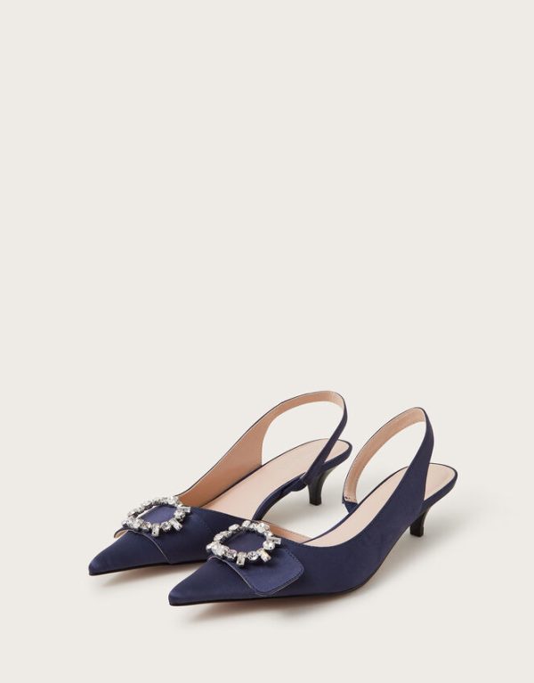 Monsoon Nina Diamante Slingback Heels Blue - Image 2