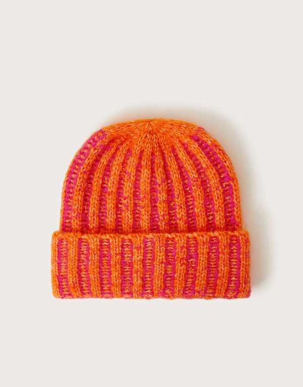 Monsoon Two-Tone Chunky Knit Beanie Hat - Image 2