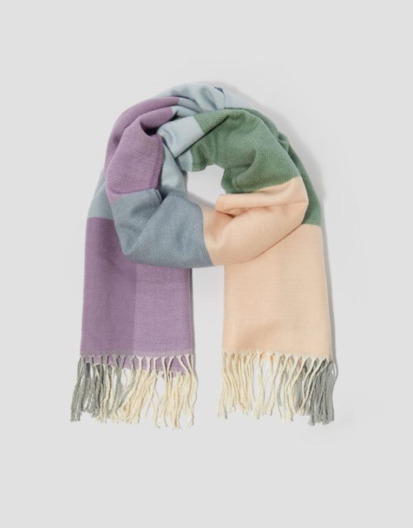 Monsoon Alma Check Tassel Scarf