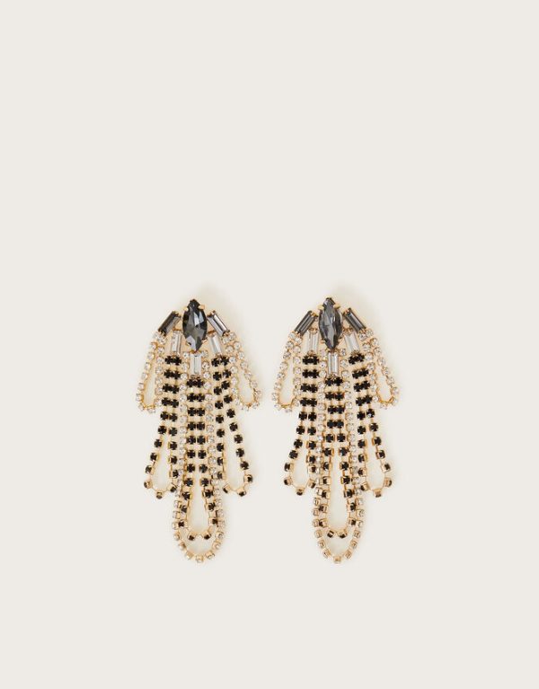 Monsoon Gemstone Diamante Chandelier Earrings