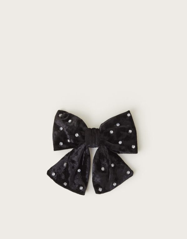 Monsoon Velvet Diamante Bow Hair Clip