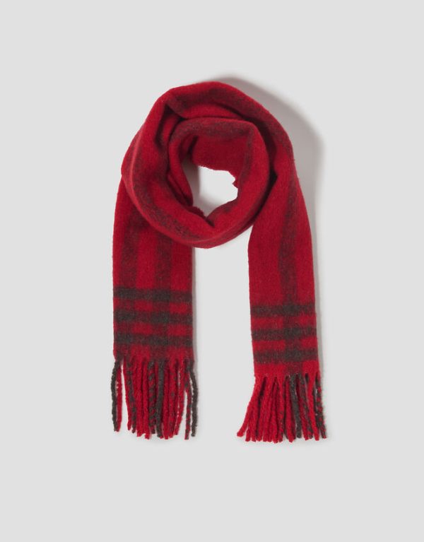 Monsoon Darcy Check Scarf Red