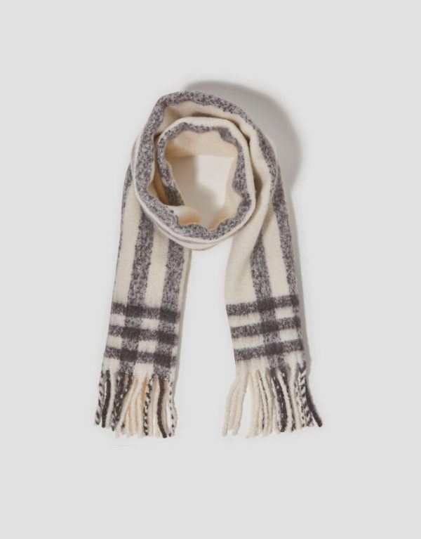 Monsoon Darcy Check Scarf Ivory