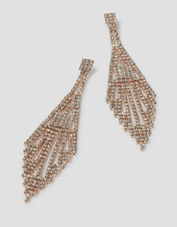 Monsoon Diamante Diamond Fringe Drop Earrings