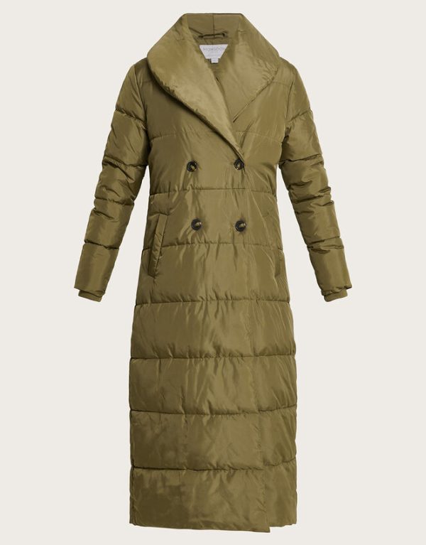 Monsoon Shona Shaw Coat in Recycled Polyester Green - Image 5