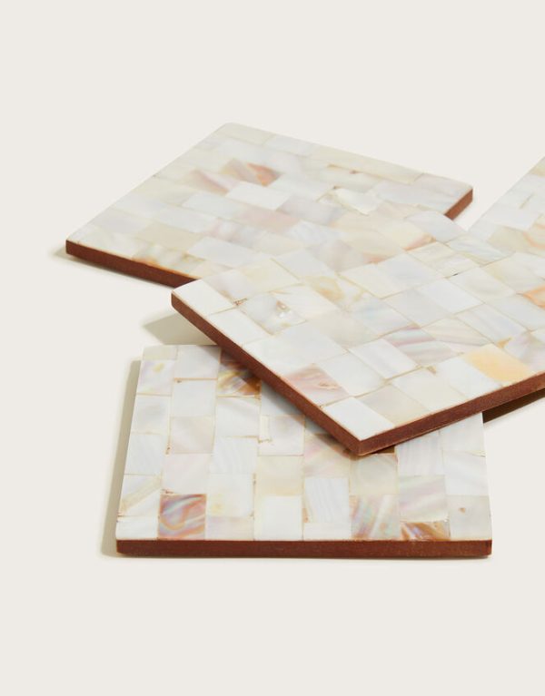 Monsoon Mother of Pearl Coasters 4 Pack