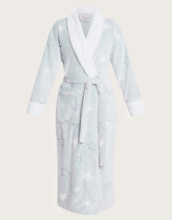 Monsoon Star Print Dressing Gown Grey - Image 5