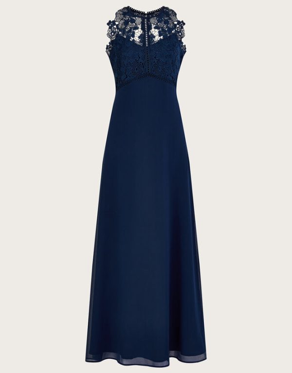 Monsoon Lena Lace Maxi Dress Blue - Image 5