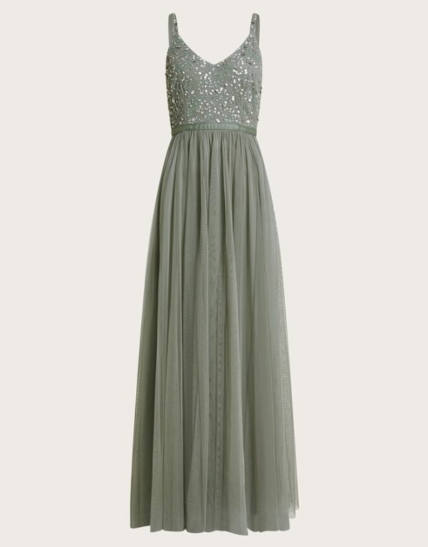 Monsoon Autumn Embellished Maxi Dress Green - Image 5