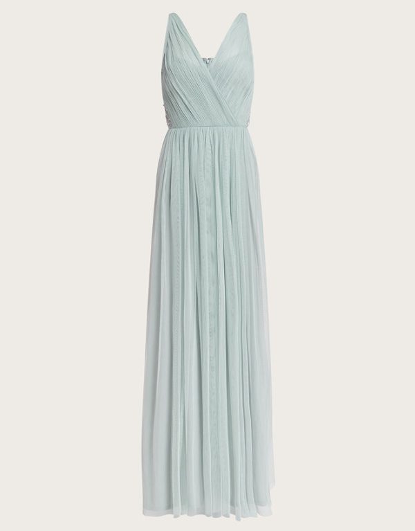 Monsoon Anne Mesh Maxi Dress Green - Image 5