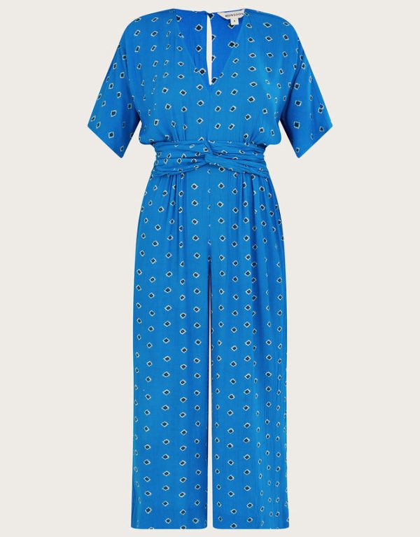 Monsoon Diamond Print Jumpsuit Blue - Image 5