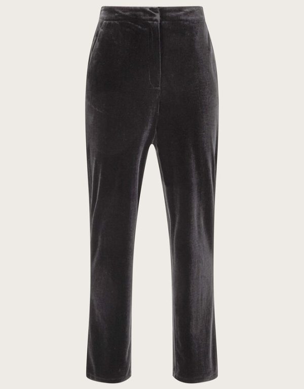 Monsoon Maria Velvet Straight Leg Trousers Black - Image 6