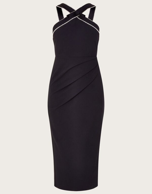 Monsoon Diana Diamante Halterneck Dress Black - Image 6