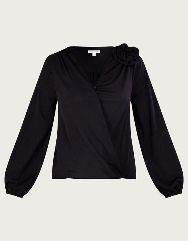 Monsoon Cali Corsage Blouse Black - Image 5