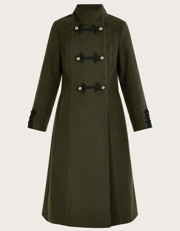 Monsoon Mya Military Coat Green - Image 5