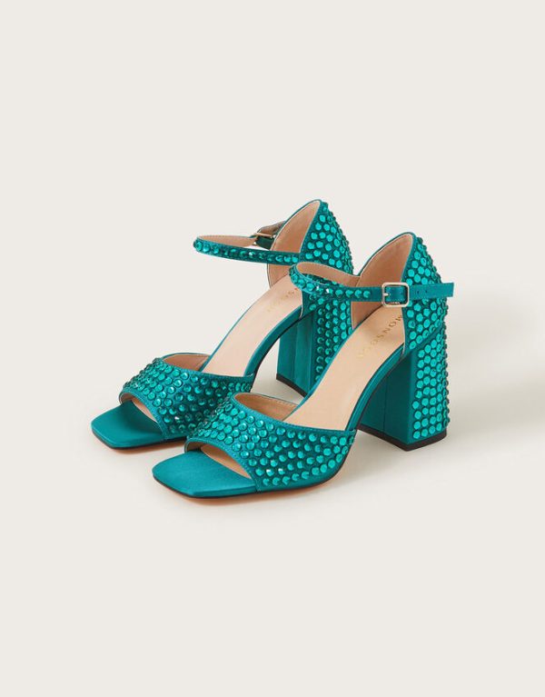 Monsoon Gem Embellished Heels Teal