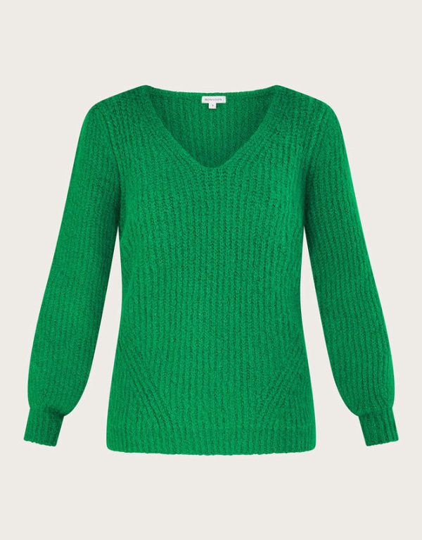 Monsoon V-Neck Jumper Green - Image 5