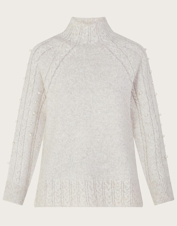 Monsoon Pearl Cable Jumper Ivory - Image 5