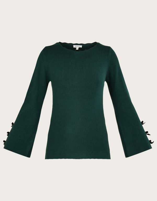 Monsoon Blair Bow Jumper Green - Image 5